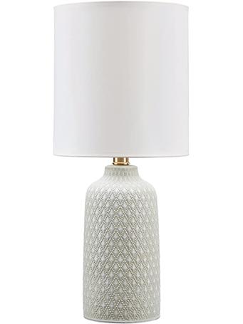 ASHLEY WAY INDUSTRIE - Donnford Textured Diamond Pattern Ceramic Table Lamp WHITE