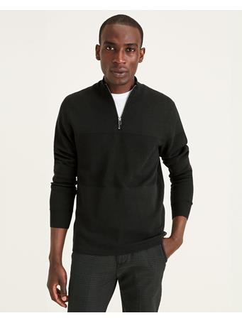 DOCKERS - 1/4 Zip Sweater, Regular Fit BLACK