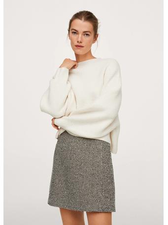 MANGO - Knitted Cropped Sweater NATURAL WHITE