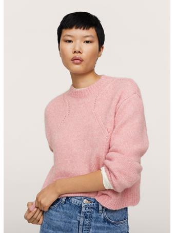 MANGO - Knitted Cropped Sweater LT-PASTEL-PINK