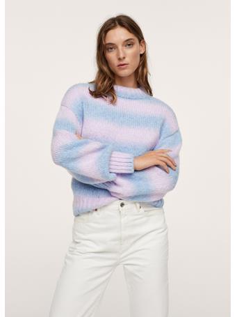 MANGO - Striped Knit Sweater MAUVE