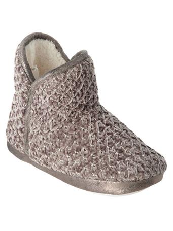CAPELLI - Chenille Knit Boot Slippers GREY
