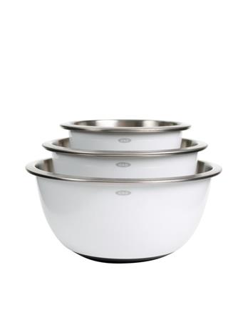 OXO - 3 Piece Stainless Steel Ins Mixing Bowls WHITE