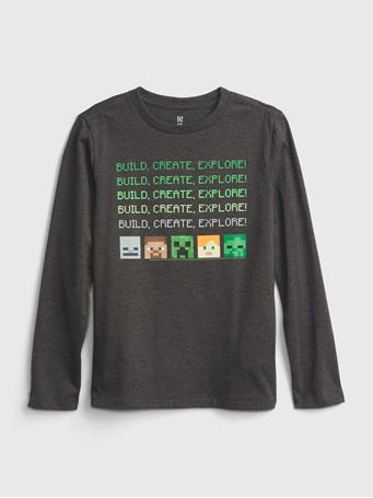 GAP - Minecraft Graphic T-Shirt B25 DARK HEATHER GREY