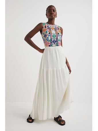 DESIGUAL - Ethnic Cut-out Dress WHITE