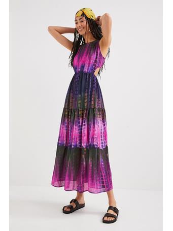 DESIGUAL - Tie-dye Cut-out Dress PRUNE PURPLE 3023
