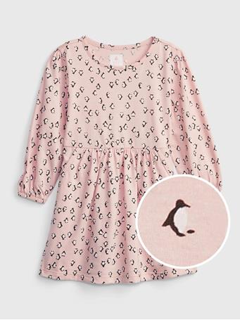 GAP - Toddler 100% Organic Cotton Mix and Match Print Skater Dress ICY PINK