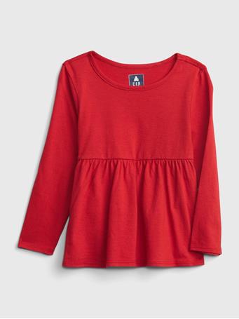 GAP - Toddler 100% Organic Cotton Mix and Match Shirred Tunic Top MODERN RED 2
