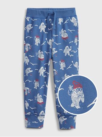 GAP - Toddler 100% Organic Cotton Mix and Match Pull-On Joggers BLUE MONSTER