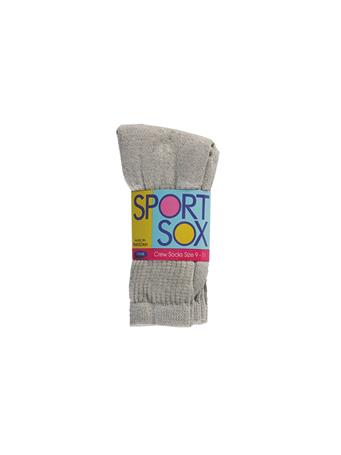 GOLDSTONE HOSIERY - Wholesale Women's 3-Pair Cotton Sports Crew Socks GREY