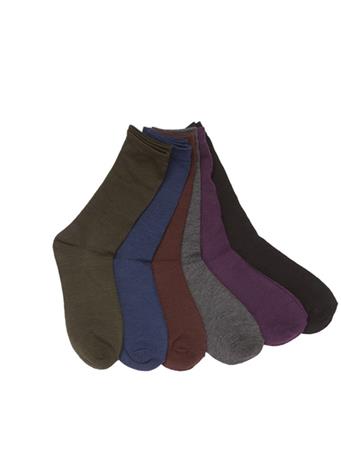 GOLDSTONE HOSIERY - Wholesale Women's 6 Pack Solid Crew Socks ASST