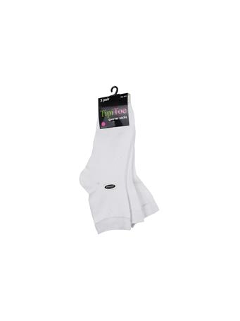 GOLDSTONE HOSIERY - Women's 3 Pack Quarter Socks WHITE