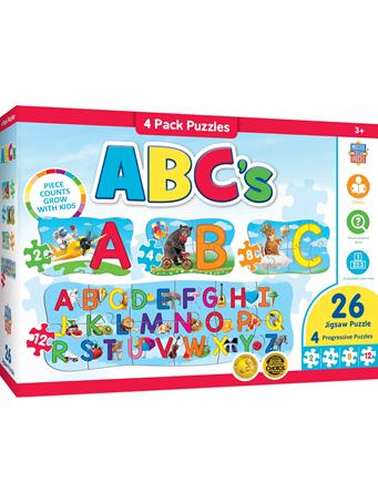 MASTERPIECES - Educational 4 Pack ABC Puzzle NO COLOR