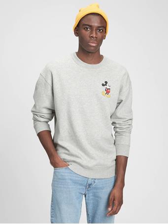 GAP - Disney Mickey Mouse Crew Neck Sweatshirt LIGHT HEATHER GREY B08