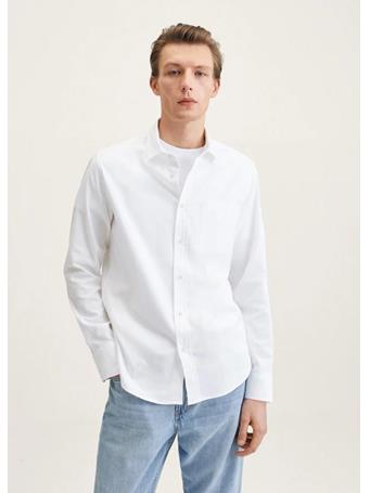 MANGO - Slim fit cotton shirt WHITE