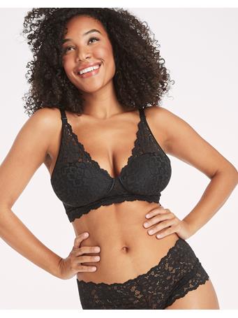 MAIDENFORM - Pure Comfort Lightly Lined Convertible Lace Bralette BLACK