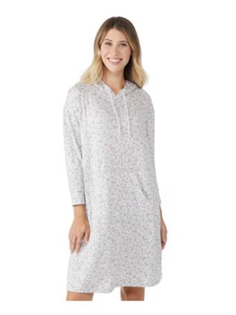 RENE ROFE - Cozy Long Sleeve Hooded Sleepshirt 1406A-GRY