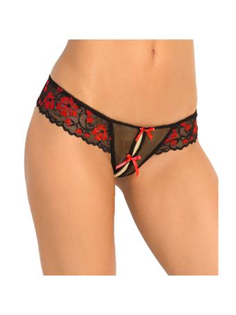 RENE ROFE - X Lace Thong with Bows RED