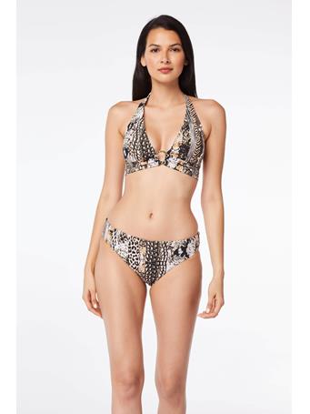 BLEU ROD BEATTIE - Walk On The Wild Side Collection, Ruched Back Low Rise Bikini Bottom NATURAL