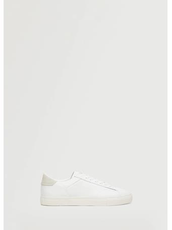 MANGO - Noncolored Leather Sneakers WHITE