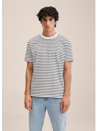 MANGO - Striped Cotton Shirt OFF-WHITE