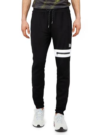 XRAY JEANS - Sport Active Fashion Jogger Sweatpants With Pockets & Elastic Bottom BLACK/WHITE
