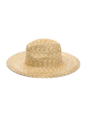 ANARCHY STREET - Flat Brim Straw Fedora Hat IVORY