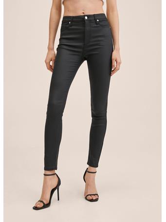 MANGO - Skinny Coated Jeans BLACK