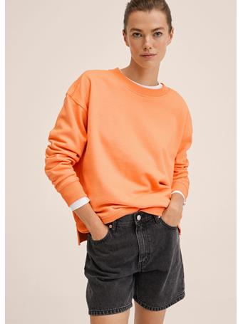 MANGO - Oversize Cotton Sweatshirt LT-PASTEL ORANGE