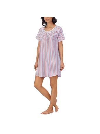 CAROLE HOCHMAN - Short Sleeve Short Gown 976 STRIPE