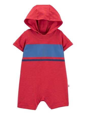 CARTER'S - Hooded Cotton Romper RED