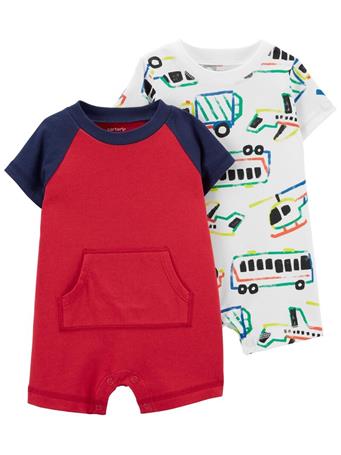 CARTER'S - 2-Pack Cotton Rompers RED