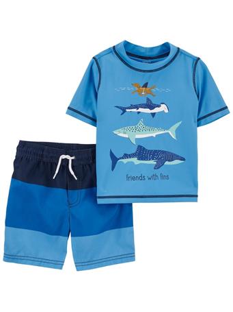 CARTER'S - Shark Rashguard Set BLUE