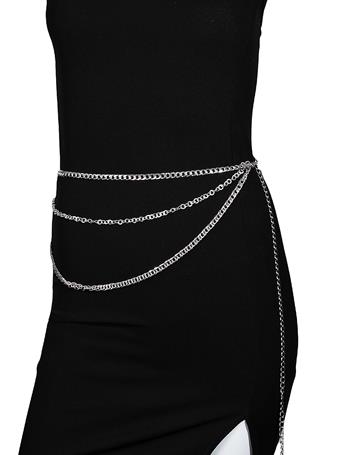 ANARCHY STREET - Triple Layered Chain Link Belt SILVER
