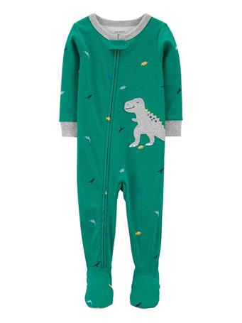CARTER'S - 1-Piece Dinosaur 100% Snug Fit Cotton Footie PJs GREEN