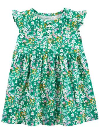 CARTER'S - Floral Flutter Dress GREEN