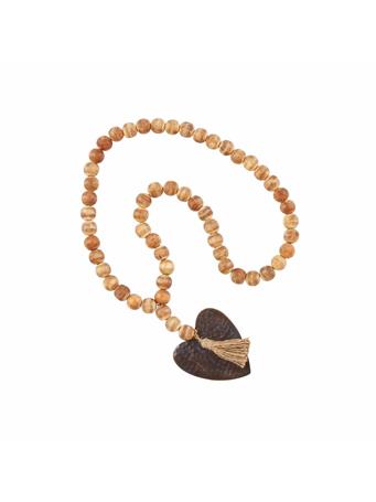 MUDPIE - Heart Beaded Decor Beads 29 NATURAL