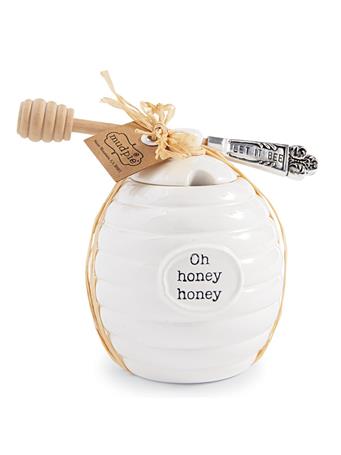 MUDPIE - Circa Honey Pot Set WHITE