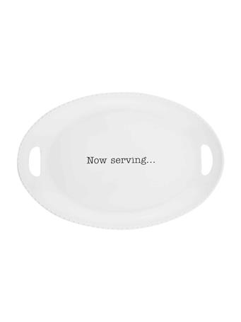 MUDPIE - Now Serving Outdoor Oval Platter WHITE