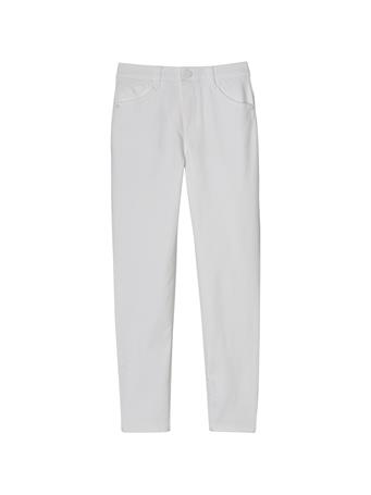 DEMOCRACY - "Ab"solution High Rise White Denim Ankle Length Jeans OPTIC WHITE