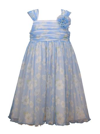 BONNIE JEAN - Blue Dress with Flowers BLUE