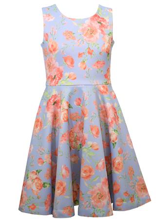 BONNIE JEAN - Floral Fitted Dress PERIWINKLE BLUE
