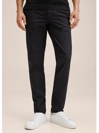 MANGO - Slim Fit Chino Trousers BLACK