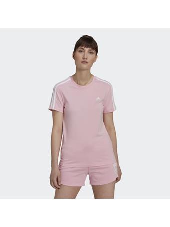 ADIDAS - Essentials Slim 3-Stripes T-Shirt TRUE PINK