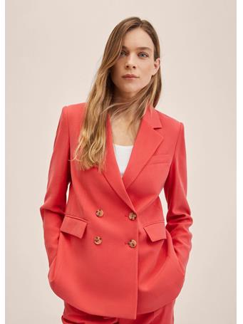 MANGO - Double-breasted Suit Blazer TOMATE