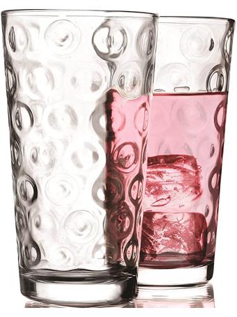 CIRCLE GLASS - Ripple Cooler 15 Oz Set of 4 CLEAR