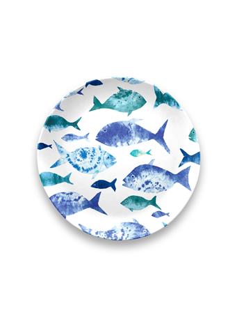 TARHONG - Coastal Scallops Fish Salad Plate 8.5 BLUE