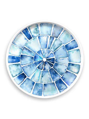 TARHONG - Coastal Scallops Round Platter 14 BLUE
