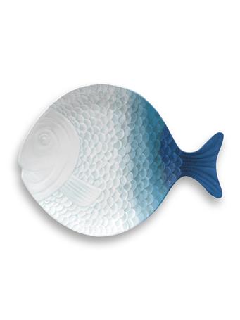 TARHONG - Coastal Scallop Fish Shaped Platter BLUE