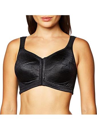 PLAYTEX - Full Cup Front Closure Back Posture Support Non-Wire Bra XBK BLACK